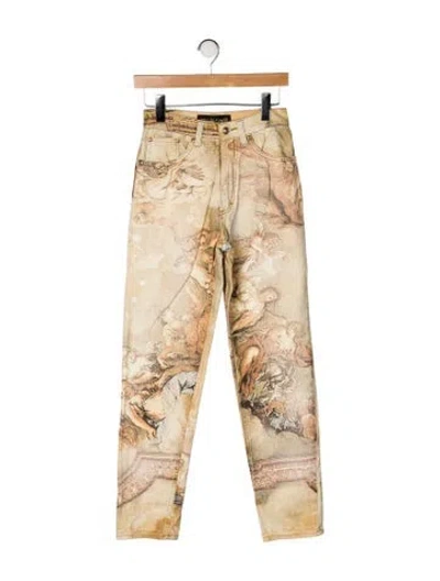 Pre-owned Roberto Cavalli Vintage Straight Leg Jeans In Brown