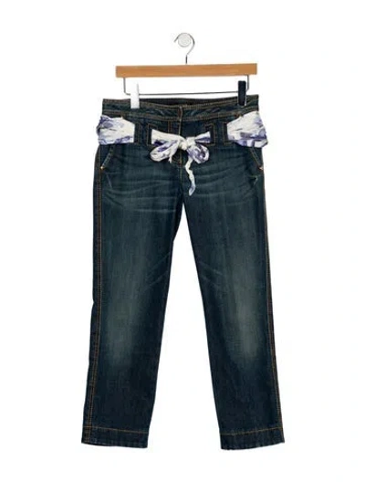 Pre-owned Roberto Cavalli Vintage Straight Leg Jeans W/ Tags In Blue