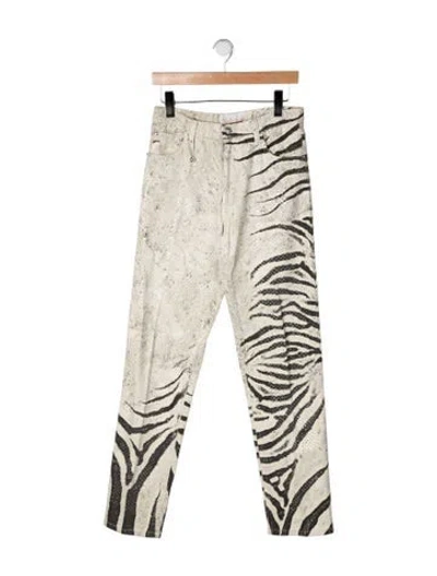 Pre-owned Roberto Cavalli Vintage Straight Leg Pants In White