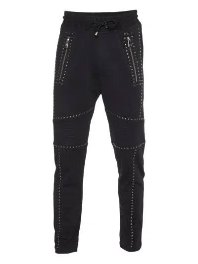 Pre-owned Roberto Cavalli Vintage Studded Panelled Trousers In Black