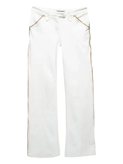 Pre-owned Roberto Cavalli Vintage Trimmed Side-pocket Trousers