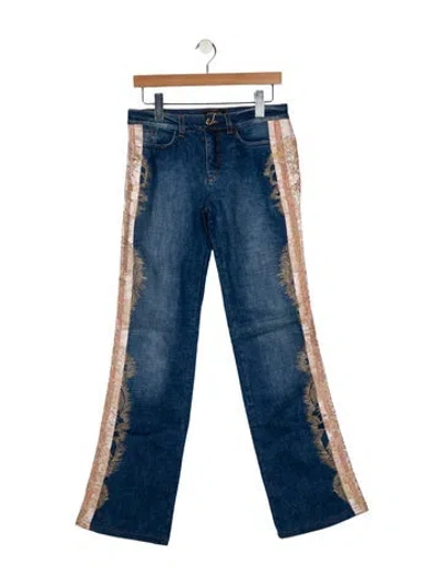 Pre-owned Roberto Cavalli Vintage Wide Leg Jeans In Blue