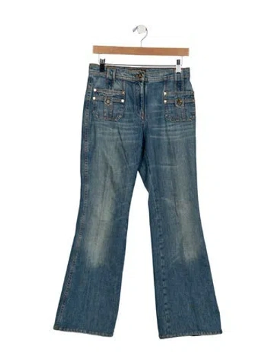Pre-owned Roberto Cavalli Vintage Wide Leg Jeans In Blue