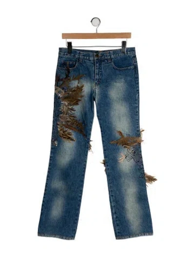 Pre-owned Roberto Cavalli Vintage Wide Leg Jeans In Multi