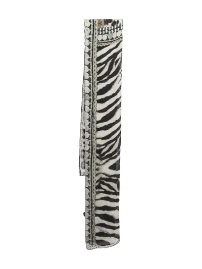 Pre-owned Roberto Cavalli Vintage Zebra-print Silk Scarf