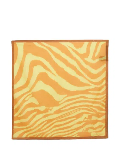 Pre-owned Roberto Cavalli Vintage Zebra Stripe Cotton Scarf