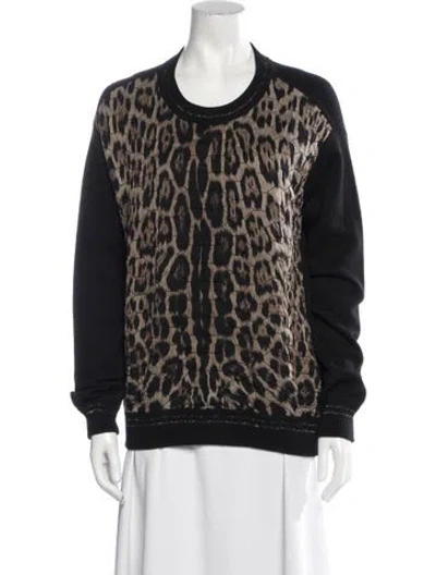 Pre-owned Roberto Cavalli Virgin Wool Animal Print Sweatshirt In Multi