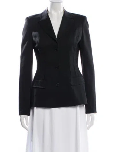 Pre-owned Roberto Cavalli Virgin Wool Blazer In Black