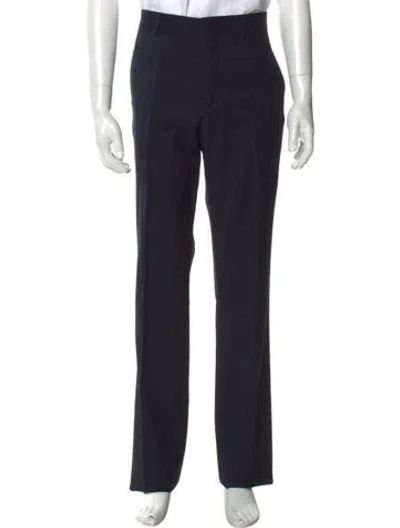 Pre-owned Roberto Cavalli Virgin Wool Dress Pants W/ Tags In Blue