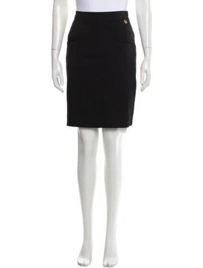 Pre-owned Roberto Cavalli Virgin Wool Knee-length Skirt In Black