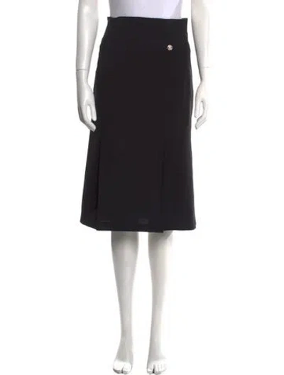 Pre-owned Roberto Cavalli Virgin Wool Knee-length Skirt In Black