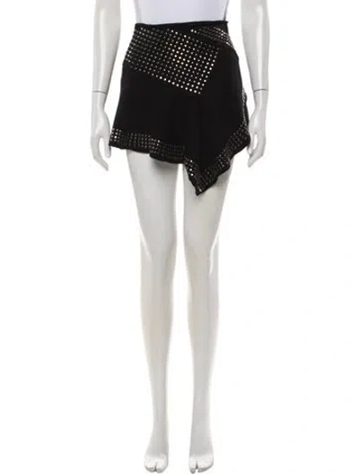 Pre-owned Roberto Cavalli Virgin Wool Mini Skirt In Black