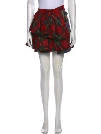 Pre-owned Roberto Cavalli Virgin Wool Mini Skirt In Pink
