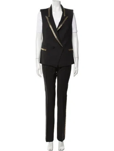 Pre-owned Roberto Cavalli Virgin Wool Pantsuit In Black