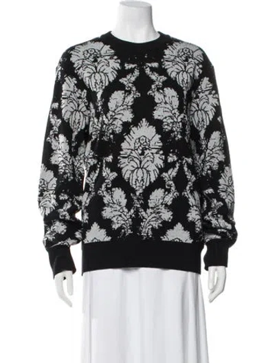 Pre-owned Roberto Cavalli Virgin Wool Printed Sweater In Black