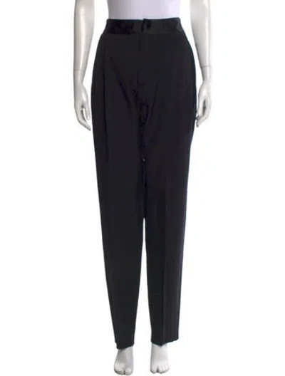Pre-owned Roberto Cavalli Virgin Wool Straight Leg Pants In Black
