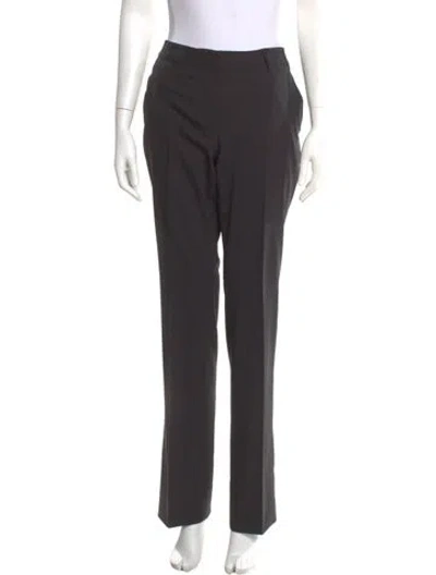 Pre-owned Roberto Cavalli Virgin Wool Straight Leg Pants In Gray