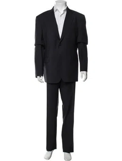 Pre-owned Roberto Cavalli Virgin Wool Two-piece Suit W/ Tags In Black