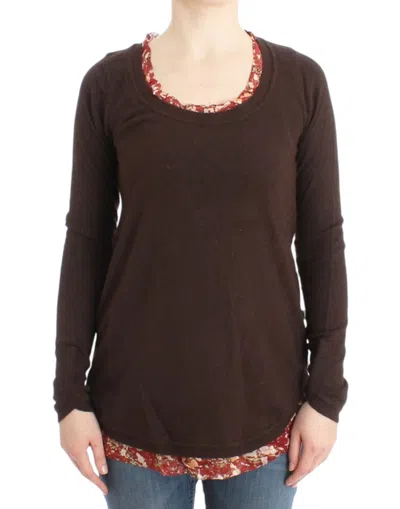 Roberto Cavalli Viscose Crewneck Sweater In Brown