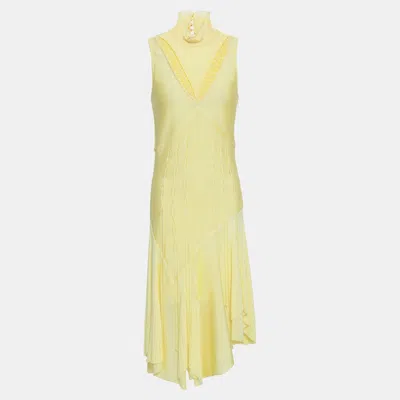 Pre-owned Roberto Cavalli Viscose Knee Length Dress 42 In Yellow