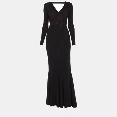 Pre-owned Roberto Cavalli Viscose Maxi Dresses 40 In Black