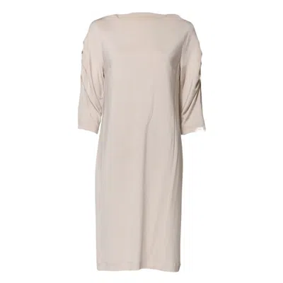 Pre-owned Roberto Cavalli Viscose Sheath Knee Length Women's Dress () In White