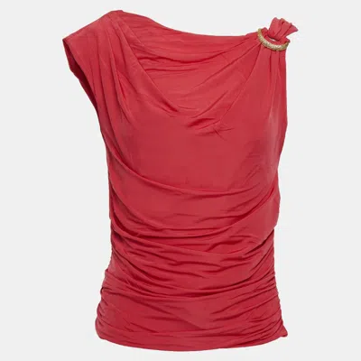 Pre-owned Roberto Cavalli Viscose Sleeveless Top 42 In Red
