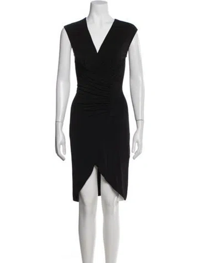 Pre-owned Roberto Cavalli V-neck Knee-length Dress In Blue