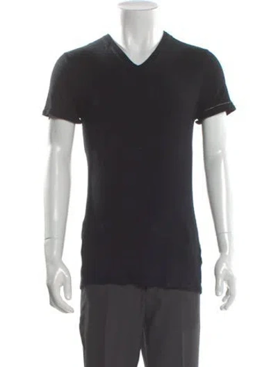 Pre-owned Roberto Cavalli V-neck Short Sleeve T-shirt In Black