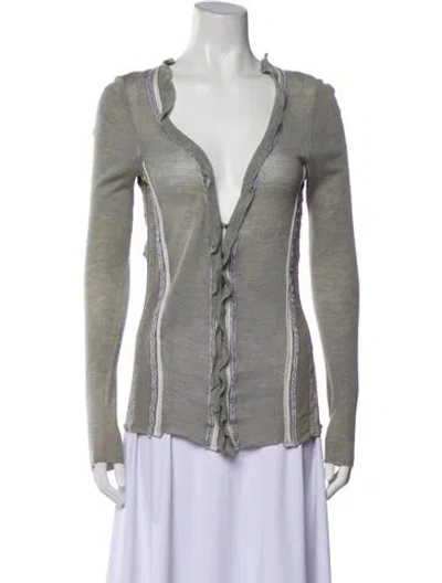 Pre-owned Roberto Cavalli V-neck Sweater In Gray