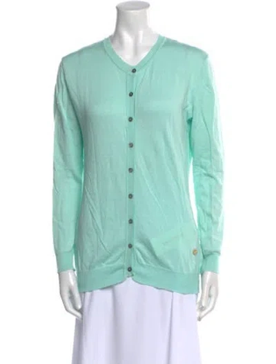 Pre-owned Roberto Cavalli V-neck Sweater In Green