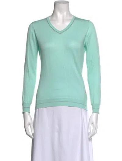 Pre-owned Roberto Cavalli V-neck Sweater In Green