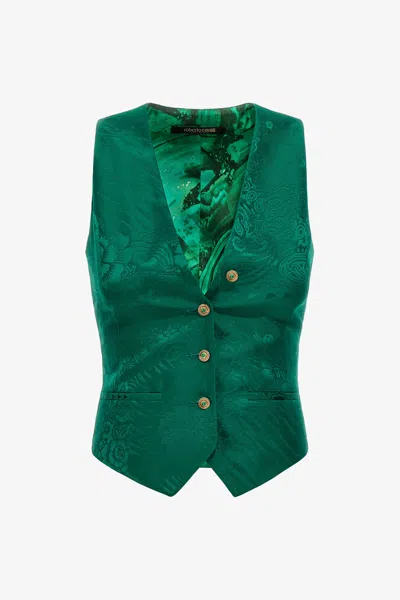 Roberto Cavalli Waistcoat In Green