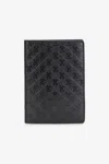 Roberto Cavalli Mirror Snake Monogram-embossed Leather Wallet In Black