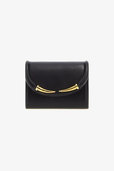 Roberto Cavalli Wallet With Fang Clasp In Black