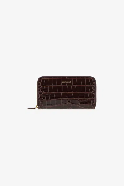 Roberto Cavalli Wallet With Logo In Brown