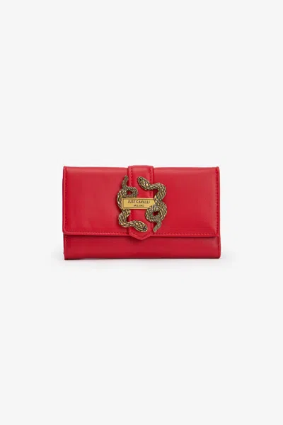 Roberto Cavalli Wallet With Logo Tag In Red