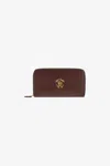 Roberto Cavalli Wallet With Monogram Rc And Zip In Dark Brown