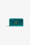Roberto Cavalli Wallet With Monogram Rc And Zip In Light Blue