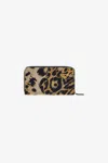 Roberto Cavalli Wallet With Monogram Rc And Zip In Light Brown