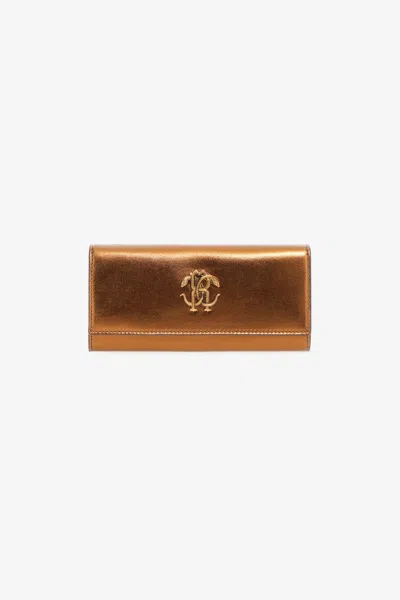 Roberto Cavalli Wallet With Monogram Rc In Brown