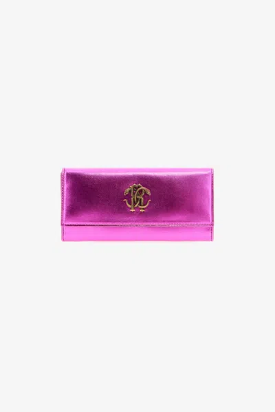 Roberto Cavalli Wallet With Monogram Rc In Purple