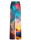 Roberto Cavalli Wave-print Trousers In Multi