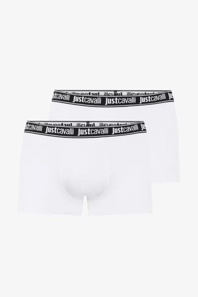 Roberto Cavalli White Boxer With Logo Waistband