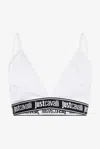 Roberto Cavalli White Triangle Bra Logo Band In White