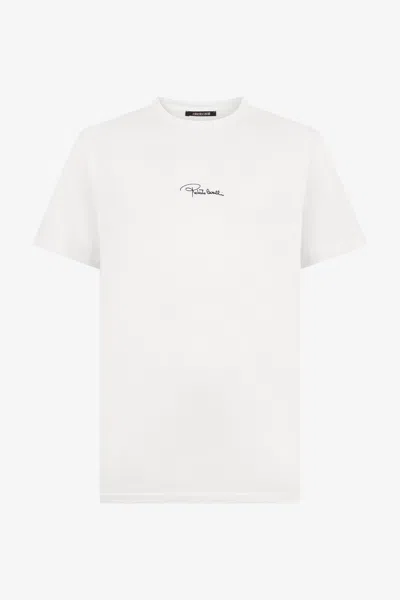 ROBERTO CAVALLI WEISSES T-SHIRT MIT SCHLANGEN-PRINT