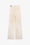 Roberto Cavalli Cream Wide-leg Trousers With Cut-out In White