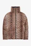 Roberto Cavalli Reversible Marble Print Down Jacket In Animal Print