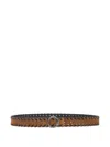 Roberto Cavalli Leather Belt With Snake Buckle In Brown