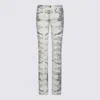 Roberto Cavalli Straight Trousers All-over Print In Gray